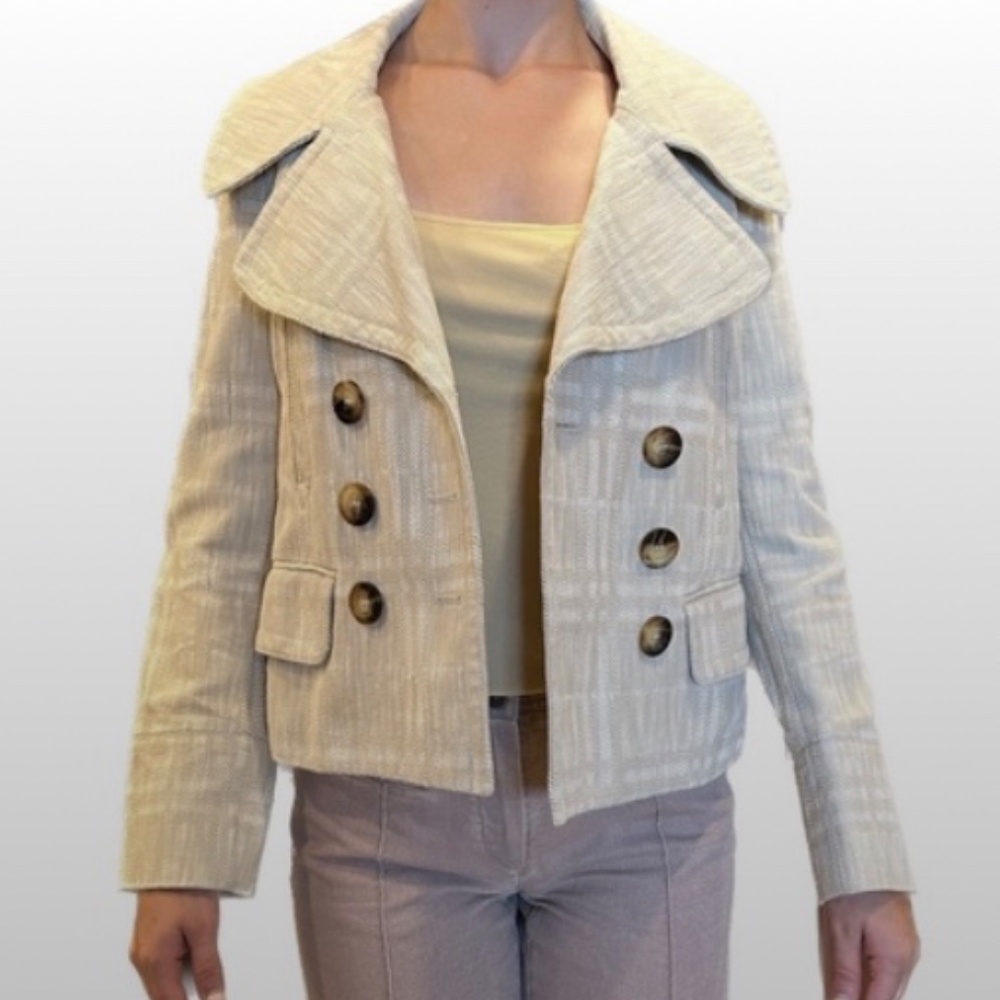 Burberry Totley Double Breasted Cropped Peacoat Jacket